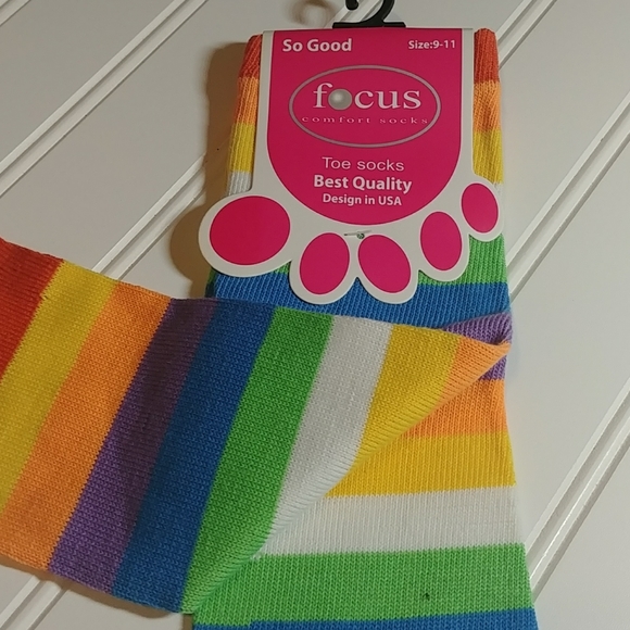 Focus Brown Rainbow Comfort Toe Socks-3/$25.00 - Picture 6 of 8